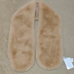 Faux Fur Shawl Scarf Tan/Camel